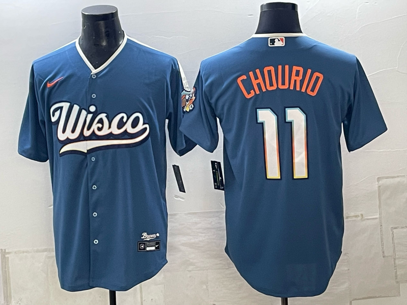 Men Milwaukee Brewers #11 Chourio blue Nike 2026 World Series MLB jersey 102308->liverpool jersey->Soccer Club Jersey